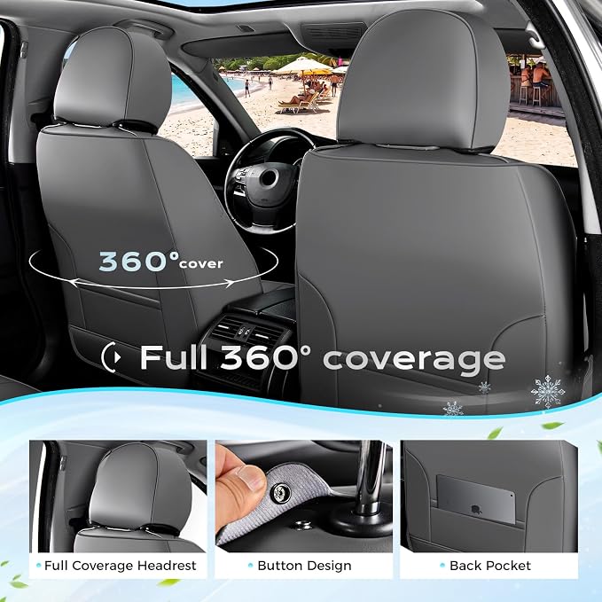 Universal Seat Covers — Full Set — Gray