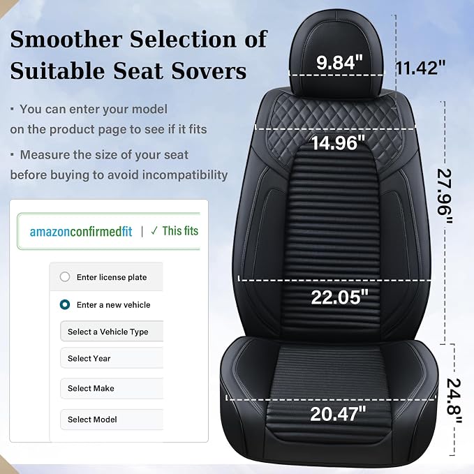 Universal Seat Covers — Full Set — Black