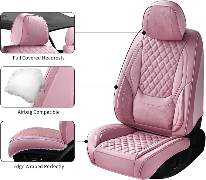 Universal Seat Covers — Full Set — Pink