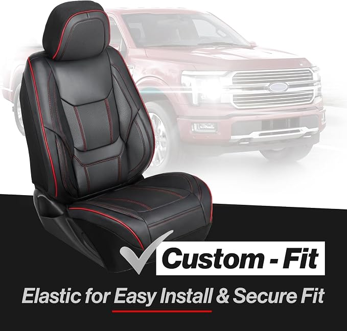 Seat Covers for Jeep Gladiator — Front Seat — Black / Red