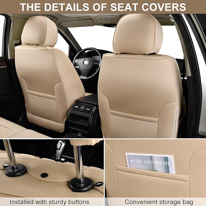 Universal Seat Covers — Full Set — Beige