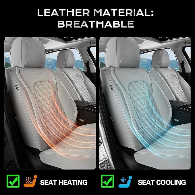 Universal Faux Leather Seat Covers — Full Set — Gray
