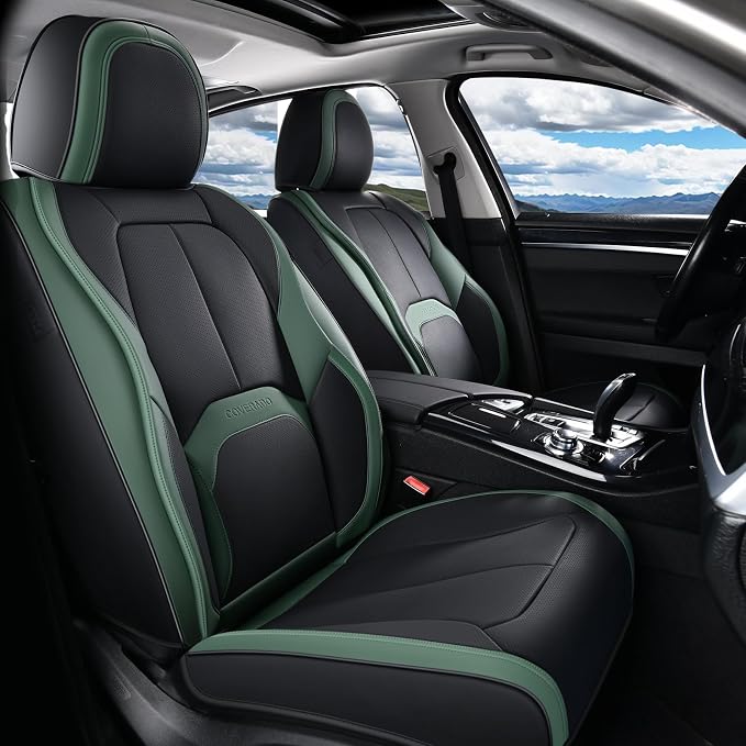 Universal Seat Covers — Front Seat — Black / Green