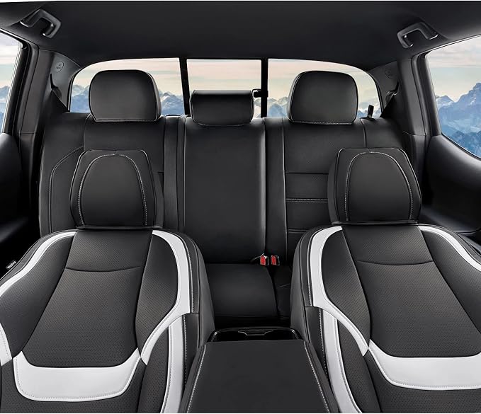 Seat Covers for Toyota Tacoma — Black / White