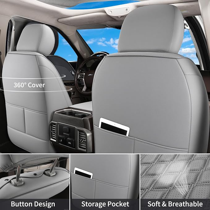 Seat Covers for Multiple Vehicles — Front Seat — Gray
