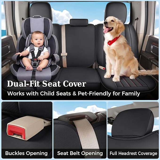 Seat Covers for Multiple Vehicles — Full Set — Red