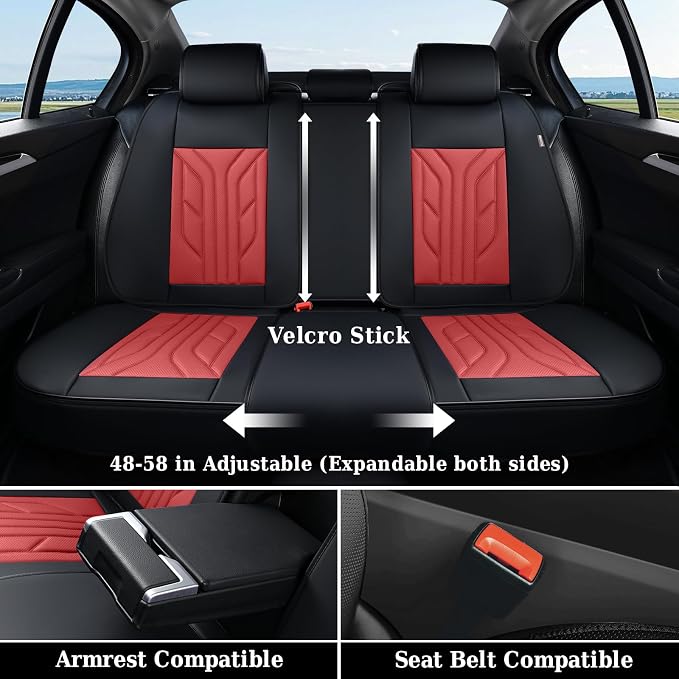 Universal Seat Covers — Full Set — Burgundy