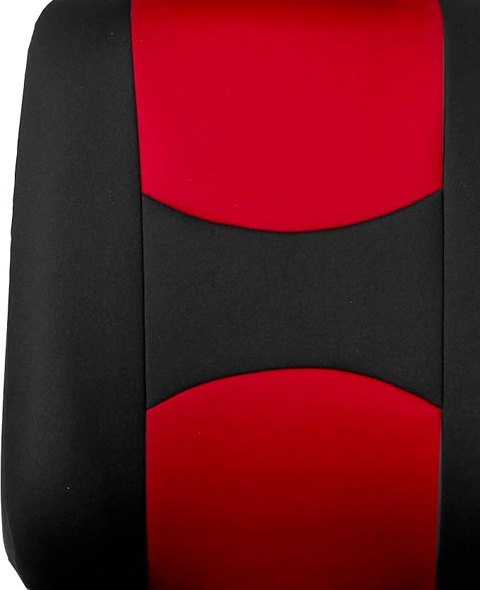 Universal Fabric Seat Covers — Front Seat — Red