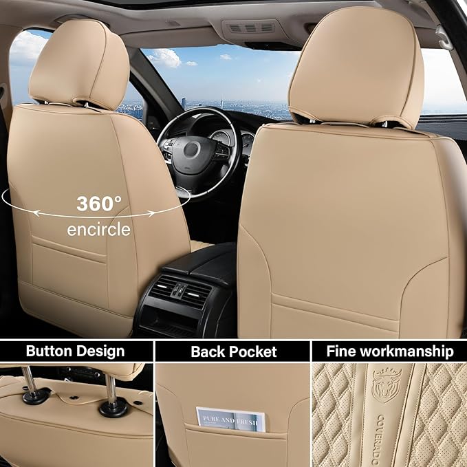 Universal Seat Covers — Full Set — Beige