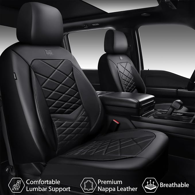 Universal Faux Leather Seat Covers — Full Set — Black