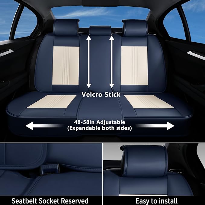 Universal Seat Covers — Full Set — Blue / White