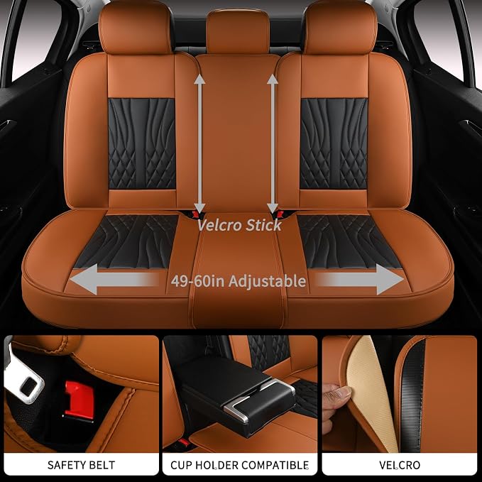 Universal Seat Covers — Full Set — Black / Brown