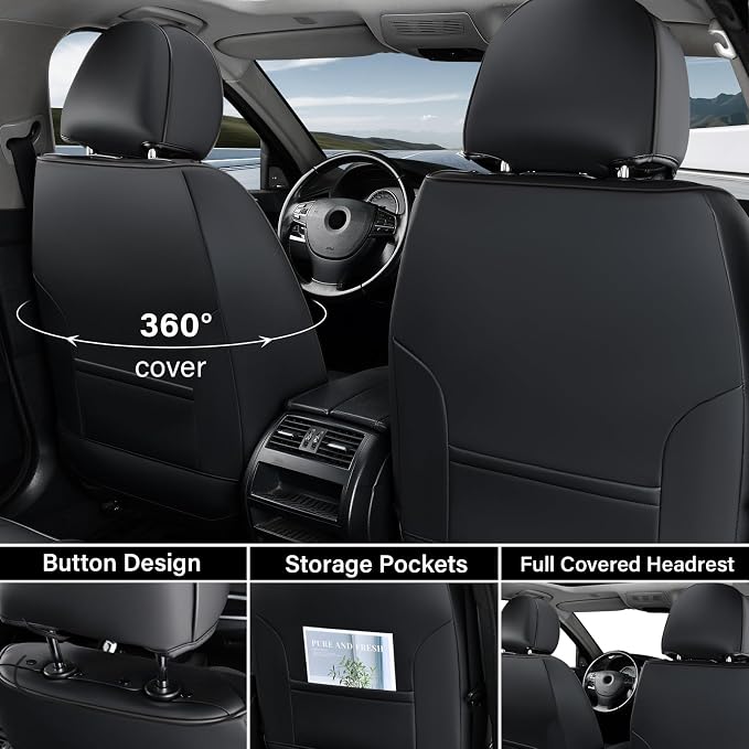 Universal Seat Covers — Front Seat — Black