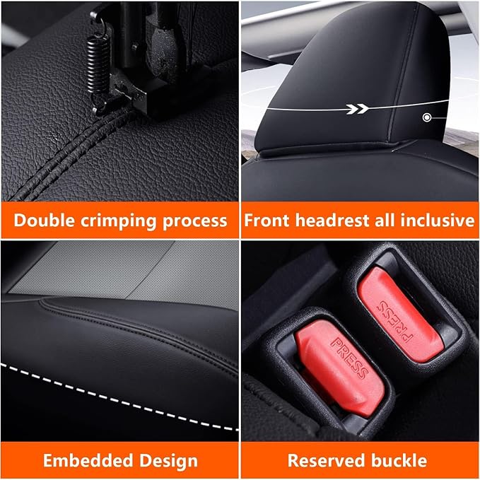 Faux Leather Seat Covers for Toyota Corolla — Full Set — Black / Gray