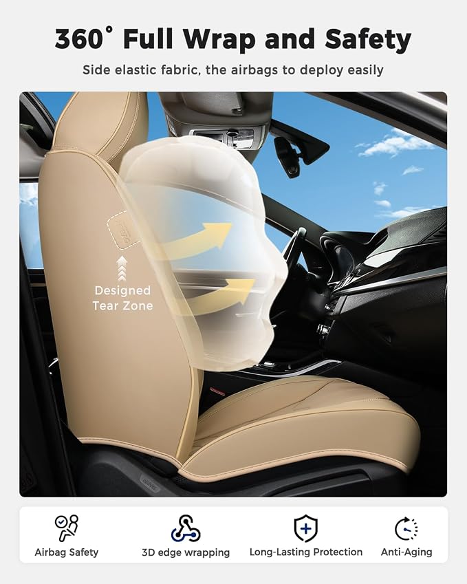 Universal Seat Covers — Full Set — Beige