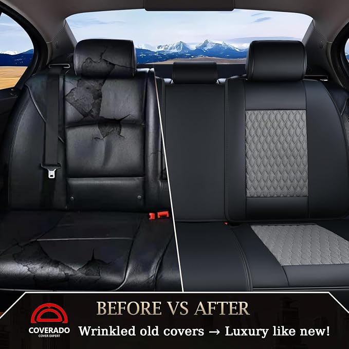 Universal Seat Covers — Rear Seat — Black / Gray
