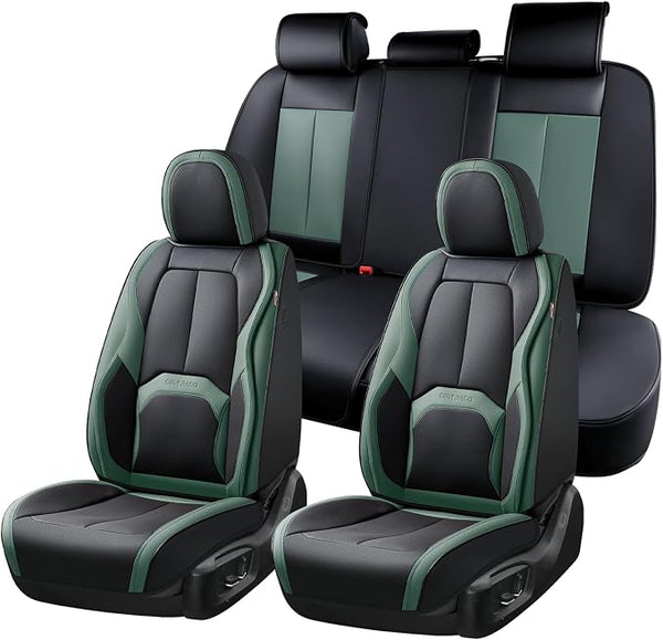 Universal Seat Covers — Full Set — Green / Black