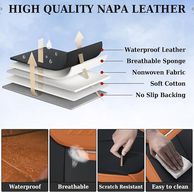 Universal Seat Covers — Full Set — Brown / Black