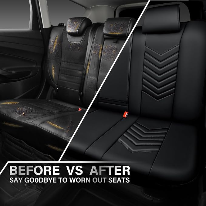 Universal Faux Leather Seat Covers — Black