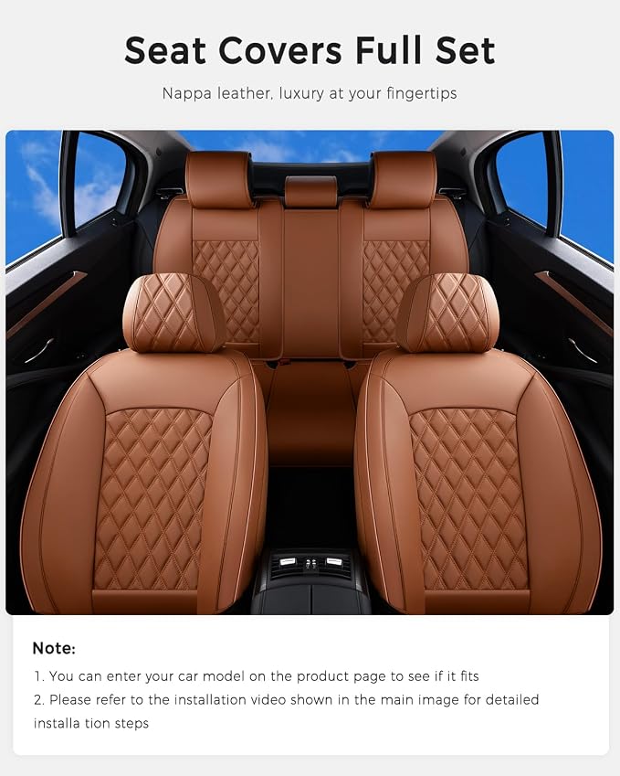 Universal Seat Covers — Full Set — Brown