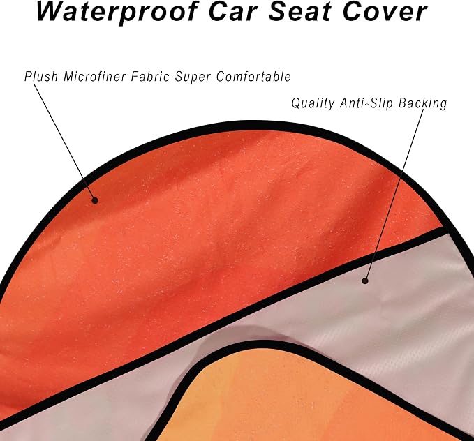 Car Seat Covers — Front Seat — Orange