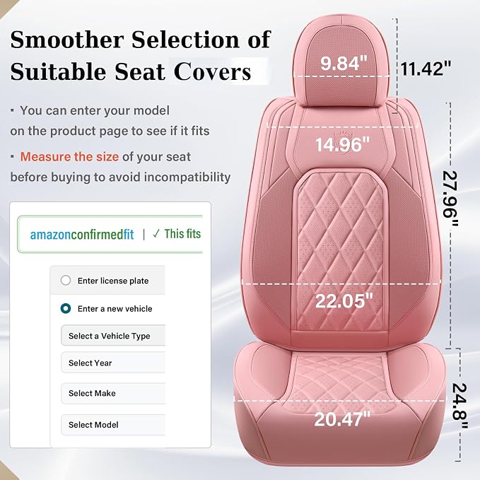 Universal Seat Covers — Full Set — Pink