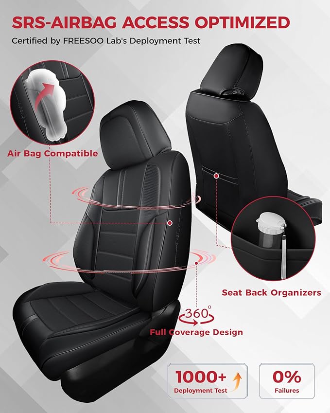 Universal Faux Leather Seat Covers — Front Seat
