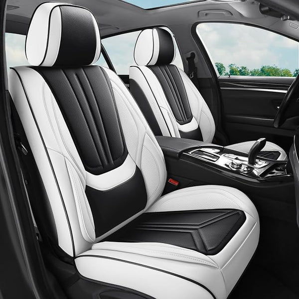 Universal Seat Covers — Full Set — White / Black