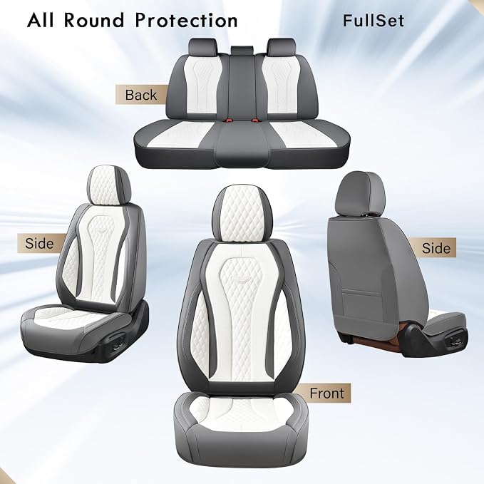Universal Seat Covers — Full Set — White
