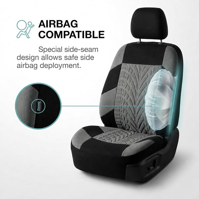 Universal Fabric Seat Covers — Front Seat — Beige