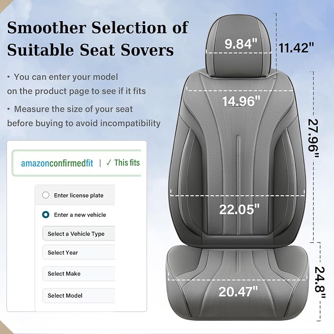 Universal Seat Covers — Full Set — Gray