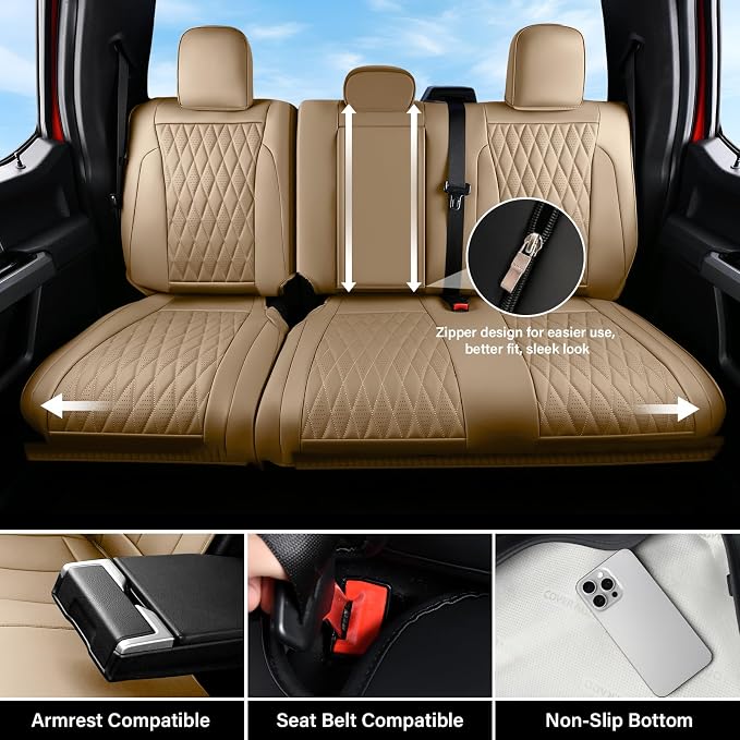 Seat Covers for Multiple Vehicles — Full Set — Beige