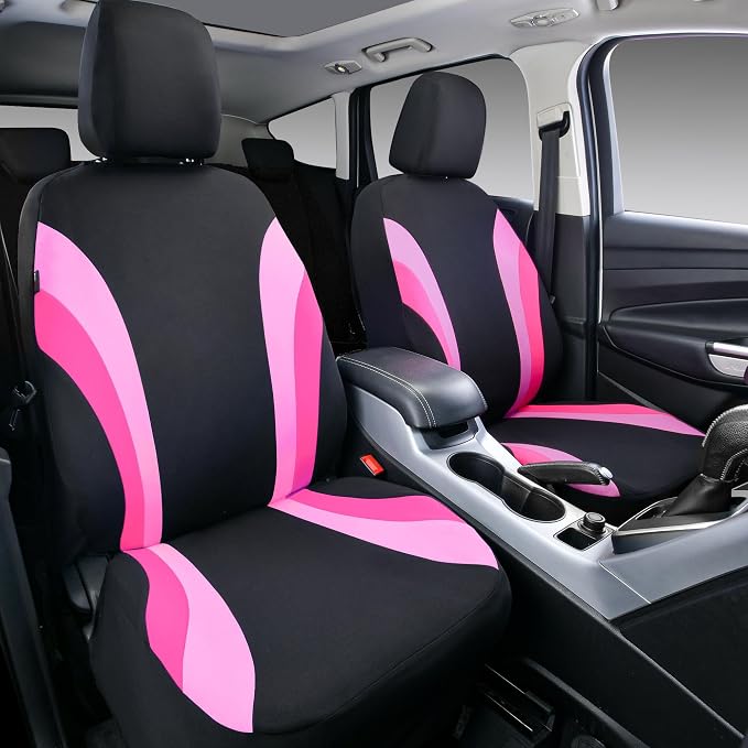 Universal Seat Covers — Front Seat — Pink / Black
