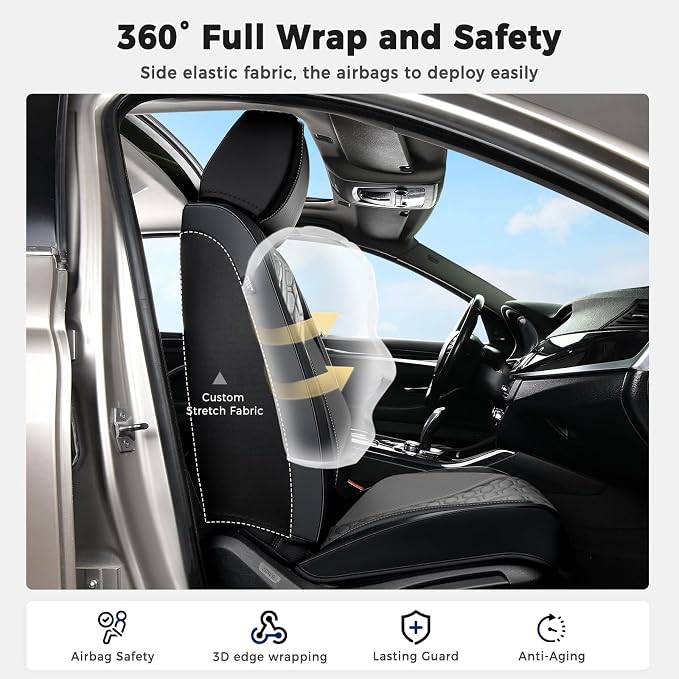 Universal Seat Covers — Front Seat — Black / Gray