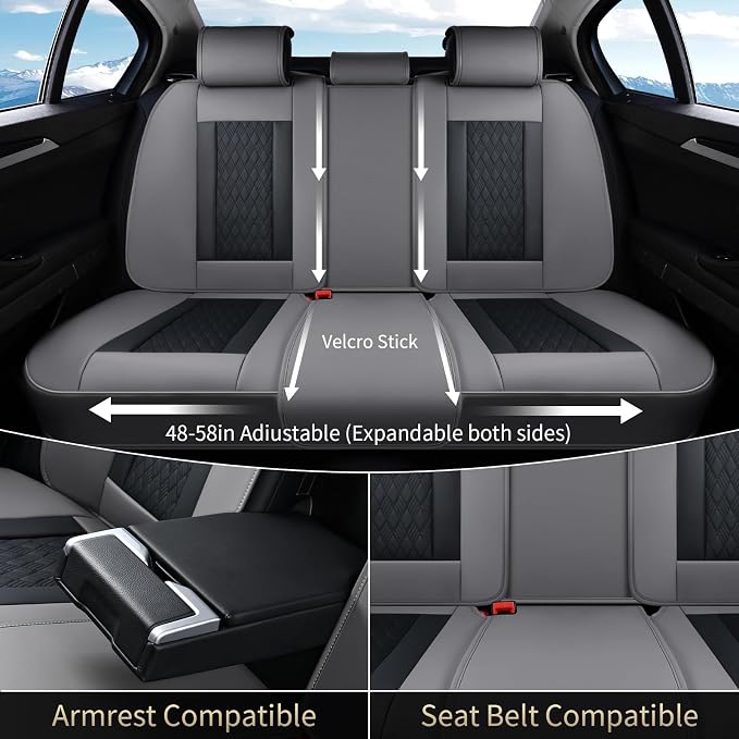 Universal Seat Covers — Full Set — Gray / Black