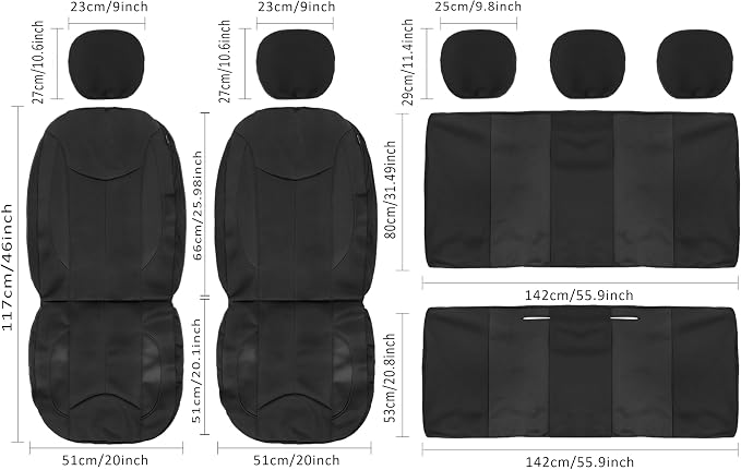 Universal Neoprene Seat Covers — Black