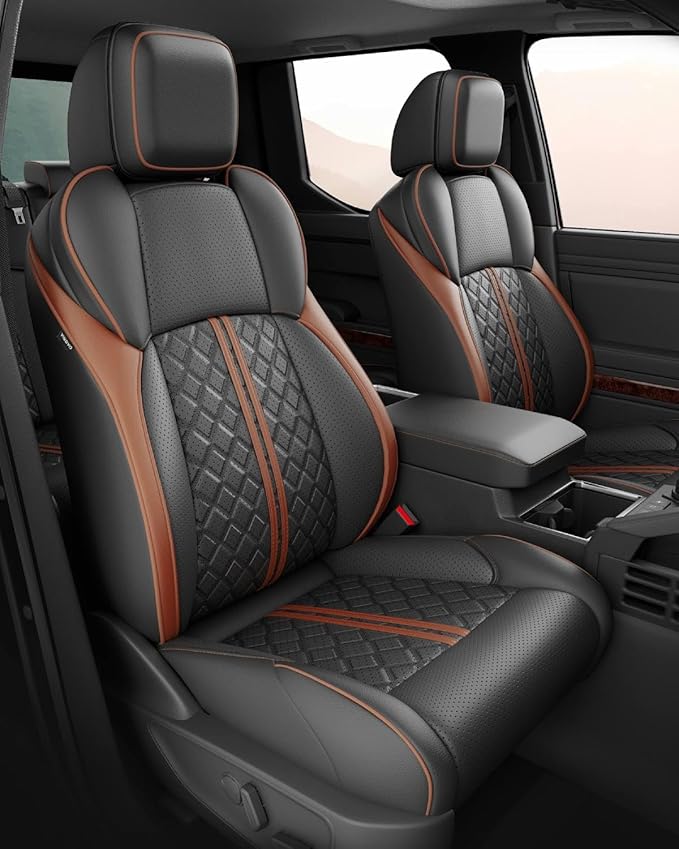 Seat Covers for Toyota Tacoma — Full Set — Black / Brown
