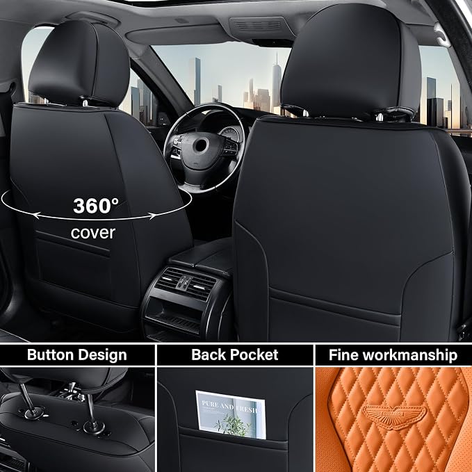 Universal Seat Covers — Full Set — Orange