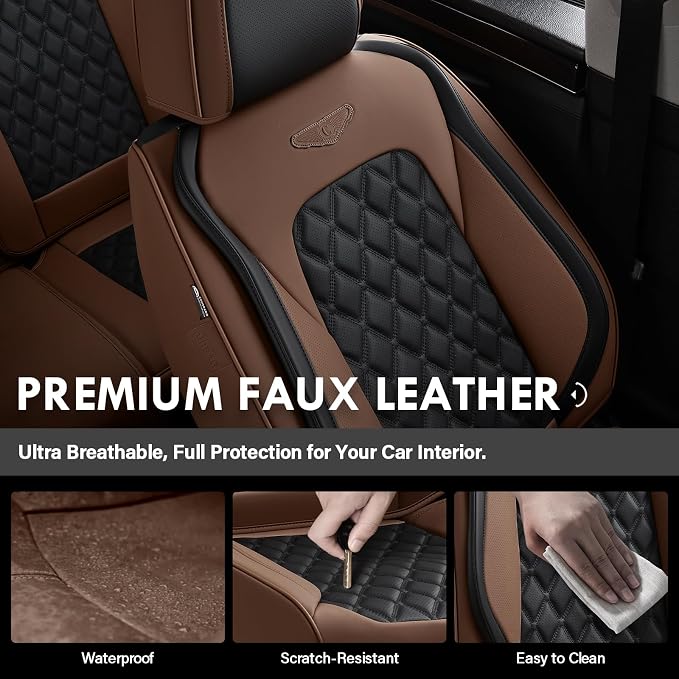 Faux Leather Car Seat Covers — Full Set