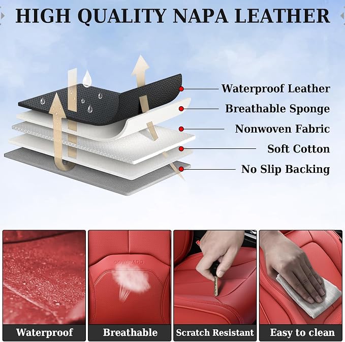 Universal Seat Covers — Full Set — Red