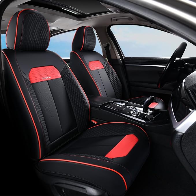 Car Seat Covers — Front Seat — Black / Red