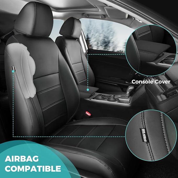Faux Leather Seat Covers for Honda Civic — Full Set — Black