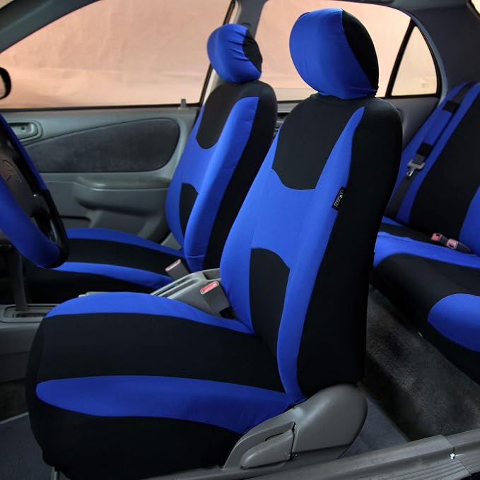 Universal Fabric Seat Covers — Front Seat — Blue