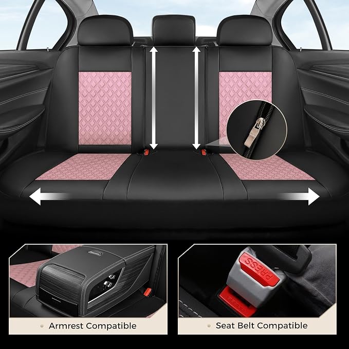 Universal Seat Covers — Full Set — Pink