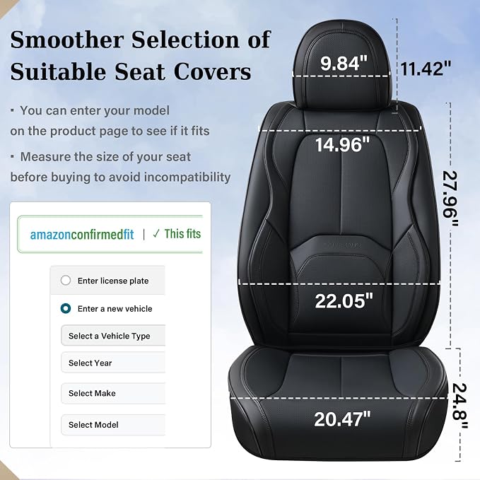Universal Seat Covers — Full Set — Black