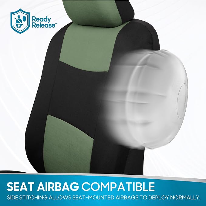 Car Seat Covers — Full Set — Green / Black