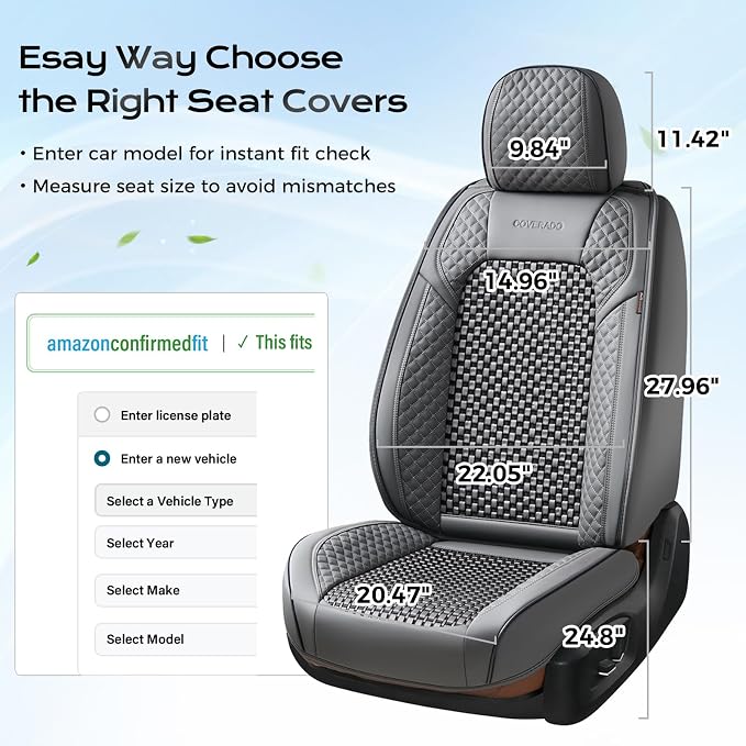 Universal Seat Covers — Full Set — Gray