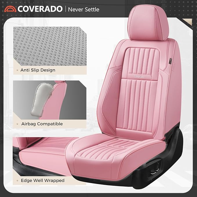 Universal Seat Covers — Front Seat — Pink
