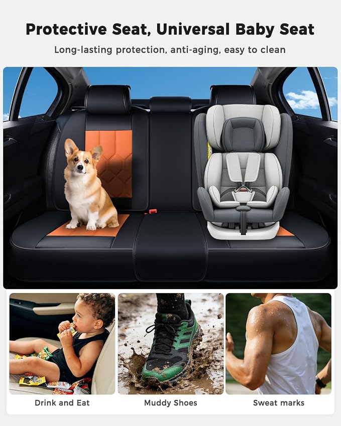 Universal Seat Covers — Black / Orange