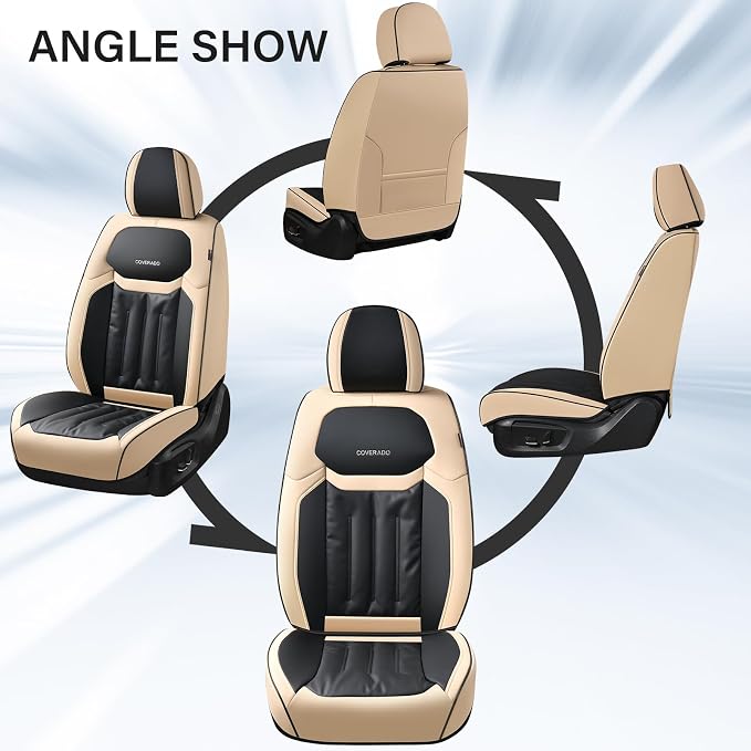 Universal Seat Covers — Full Set — Beige / Black